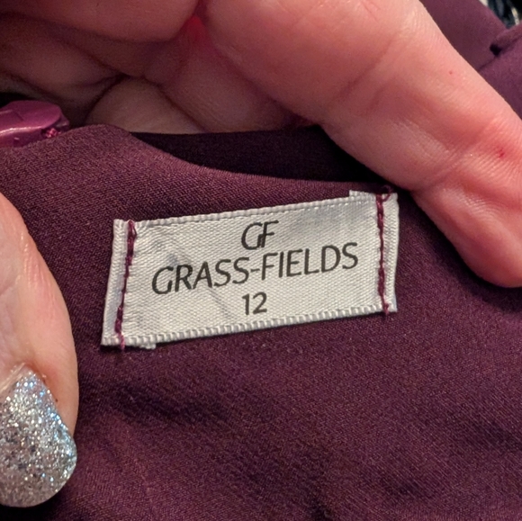 GRASSFIELDS Dress. Plum/Wine Burgundy UK 12/US 8 Wrap Tulip Feminine Holiday - Picture 9 of 10
